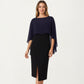 Flowing Chiffon Capelet Top with Layered Draped Sleeves Soft Sheer Overlay and Elegant Silhouette 19in
