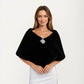 Faux Fur Shawl Wrap with Soft Plush Texture, Elegant Draped Silhouette 19in