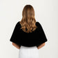 Faux Fur Shawl Wrap with Soft Plush Texture, Elegant Draped Silhouette 19in