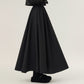 Full Maxi Skirt with Wide Smooth Waistband and Flowing Voluminous Silhouette for Soft Elegant Movement