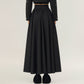 Full Maxi Skirt with Wide Smooth Waistband and Flowing Voluminous Silhouette for Soft Elegant Movement