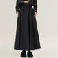 Full Maxi Skirt with Wide Smooth Waistband and Flowing Voluminous Silhouette for Soft Elegant Movement