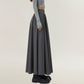 Full Maxi Skirt with Wide Smooth Waistband and Flowing Voluminous Silhouette for Soft Elegant Movement