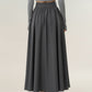 Full Maxi Skirt with Wide Smooth Waistband and Flowing Voluminous Silhouette for Soft Elegant Movement