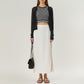 Maxi Skirt with Sleek Straight Silhouette and Soft Pleated Side Panel Detail for Elegant Flowing Movement