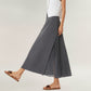 Maxi Skirt with Sleek Straight Silhouette and Soft Pleated Side Panel Detail for Elegant Flowing Movement