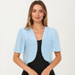Short Sleeve Chiffon Bolero Shrug with Soft Draped Open Front and Lightweight Flowing Silhouette