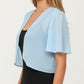 Short Sleeve Chiffon Bolero Shrug with Soft Draped Open Front and Lightweight Flowing Silhouette