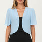Short Sleeve Chiffon Bolero Shrug with Soft Draped Open Front and Lightweight Flowing Silhouette