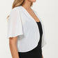 Short Sleeve Chiffon Bolero Shrug with Soft Draped Open Front and Lightweight Flowing Silhouette