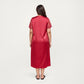 PLus Size Satin Nightgown with Delicate Lace V-Neck Short Sleeves and Soft Flowing Silhouette