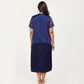 PLus Size Satin Nightgown with Delicate Lace V-Neck Short Sleeves and Soft Flowing Silhouette