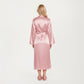 PLus Size Satin 2-Piece Robe and Slip Dress Set with Adjustable Spaghetti Straps and Soft Flowing Drape