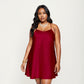 PLus Size Satin Slip Dress with Soft Draping Fabric, Adjustable Spaghetti Straps and A-Line Silhouette