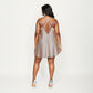 PLus Size Satin Slip Dress with Soft Draping Fabric, Adjustable Spaghetti Straps and A-Line Silhouette