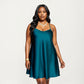 PLus Size Satin Slip Dress with Soft Draping Fabric, Adjustable Spaghetti Straps and A-Line Silhouette