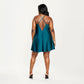 PLus Size Satin Slip Dress with Soft Draping Fabric, Adjustable Spaghetti Straps and A-Line Silhouette