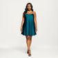 PLus Size Satin Slip Dress with Soft Draping Fabric, Adjustable Spaghetti Straps and A-Line Silhouette