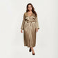 PLus Size Satin Robe and Slip Set with Smooth Draping Fabric and Elegant Silhouette