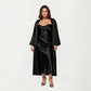 PLus Size Satin Robe and Slip Set with Smooth Draping Fabric and Elegant Silhouette