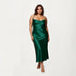 PLus Size Satin Robe and Slip Set with Smooth Draping Fabric and Elegant Silhouette