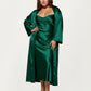 PLus Size Satin Robe and Slip Set with Smooth Draping Fabric and Elegant Silhouette