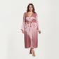 PLus Size Satin Robe and Slip Set with Smooth Draping Fabric and Elegant Silhouette