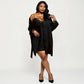 PLus Size Satin Robe and Slip Set with Soft Lace Trim on Sleeves and Delicate Sheen
