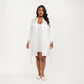 PLus Size Satin Robe and Slip Set with Soft Lace Trim on Sleeves and Delicate Sheen