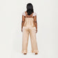 PLus Size 2-Piece Set Satin Lace Trim Sleep Top and Wide Leg Pants with Soft Draping Silhouette