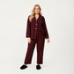 PLus Size 2-Piece Set Plaid Button-Front Pajama Top with Soft Brushed Fabric, Matching Relaxed-Fit Pants