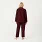 PLus Size 2-Piece Set Plaid Button-Front Pajama Top with Soft Brushed Fabric, Matching Relaxed-Fit Pants