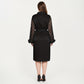 PLus Size Satin Robe with Sheer Floral Lace Sleeves, Ruffled Cuffs, and Adjustable Waist Tie