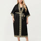 Plus Size Long Robe with Decorative Trim Detailing and Soft Flowing Fabric