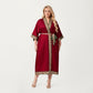 Plus Size Long Robe with Decorative Trim Detailing and Soft Flowing Fabric