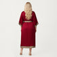Plus Size Long Robe with Decorative Trim Detailing and Soft Flowing Fabric