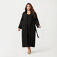 Plus Size Long Robe Set with Soft Draped Silhouette and Smooth Flowing Fabric for an Layered Lounge Look