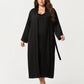 Plus Size Long Robe Set with Soft Draped Silhouette and Smooth Flowing Fabric for an Layered Lounge Look