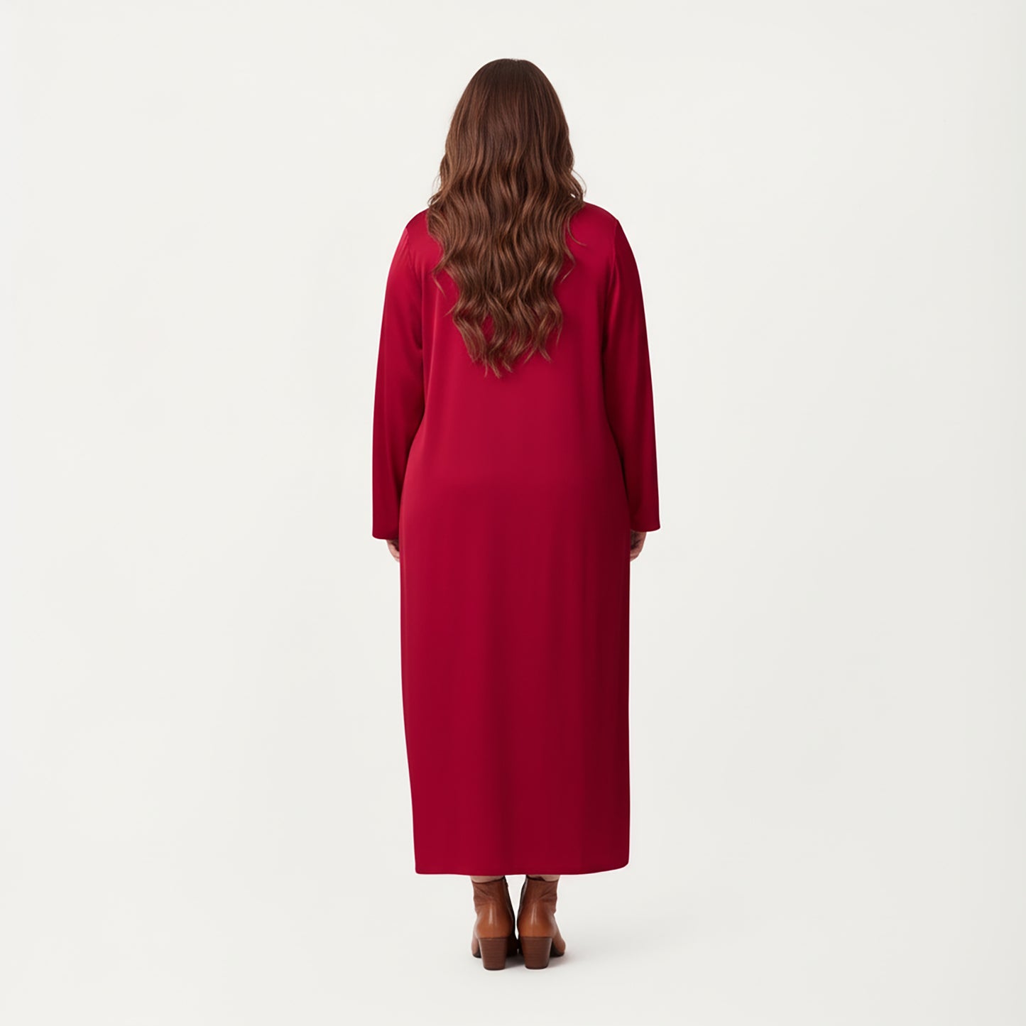 Plus Size Long Robe Set with Soft Draped Silhouette and Smooth Flowing Fabric for an Layered Lounge Look
