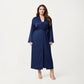 Plus Size Long Robe Set with Soft Draped Silhouette and Smooth Flowing Fabric for an Layered Lounge Look