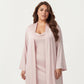 Plus Size Long Robe Set with Soft Draped Silhouette and Smooth Flowing Fabric for an Layered Lounge Look