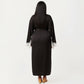 Plus Size Long Robe Set with Soft Draped Silhouette and Delicate Lace Trim Accents for a Layered Look