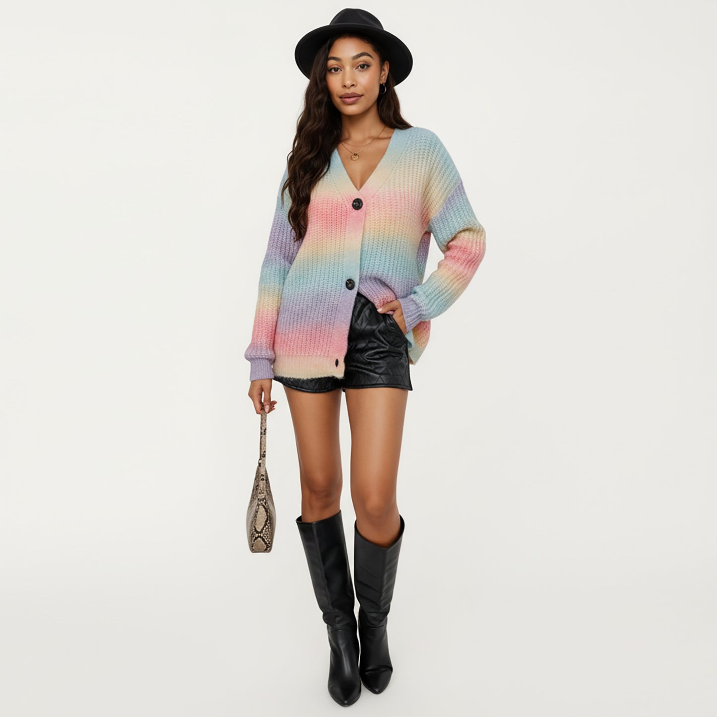 Soft Knit V-Neck Button Front Cardigan with Cozy Textured Stitching and Relaxed Everyday Layering Fit