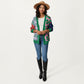 Multi Pattern Open Front Cardigan with Long Sleeves, Soft Knit Texture and Comfortable Relaxed Layering Fit