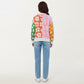 Multi Pattern Open Front Cardigan with Long Sleeves, Soft Knit Texture and Comfortable Relaxed Layering Fit