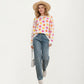 Flower Pattern Knit Sweater with Long Sleeves, Soft Textured Feel and Comfortable Relaxed Everyday Fit