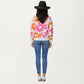 Bold Floral Pattern Knit Sweater with Soft Textured Feel, Long Sleeves and Comfortable Relaxed Fit