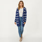 Long Sleeve Striped Knit Button Front Cardigan with Soft Textured Feel and Relaxed Drop Shoulder Fit
