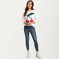 Cherry Graphic Fuzzy Knit Sweater with Textured Soft Feel Ribbed Crew Neckline and Relaxed Long Sleeve Fit