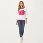 Strawberry Graphic Knit Sweater with Cute Fruit Design Ribbed Crew Neckline and Relaxed Long Sleeve Fit